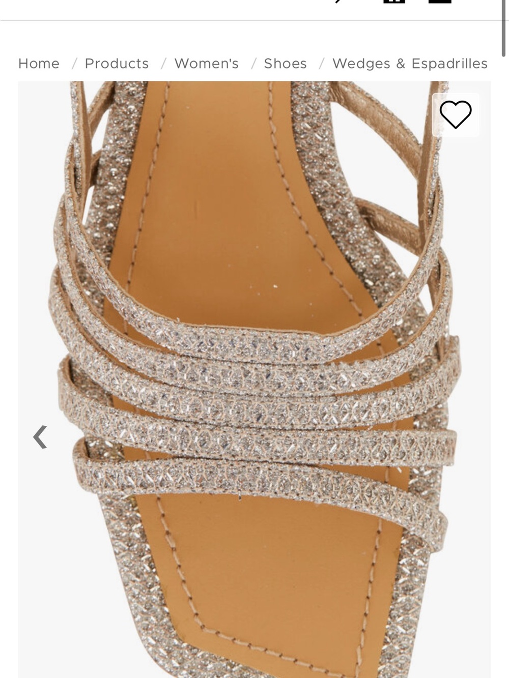 MERCEDES CASTILLO Champagne Glitter Strappy Espadrille Sandal